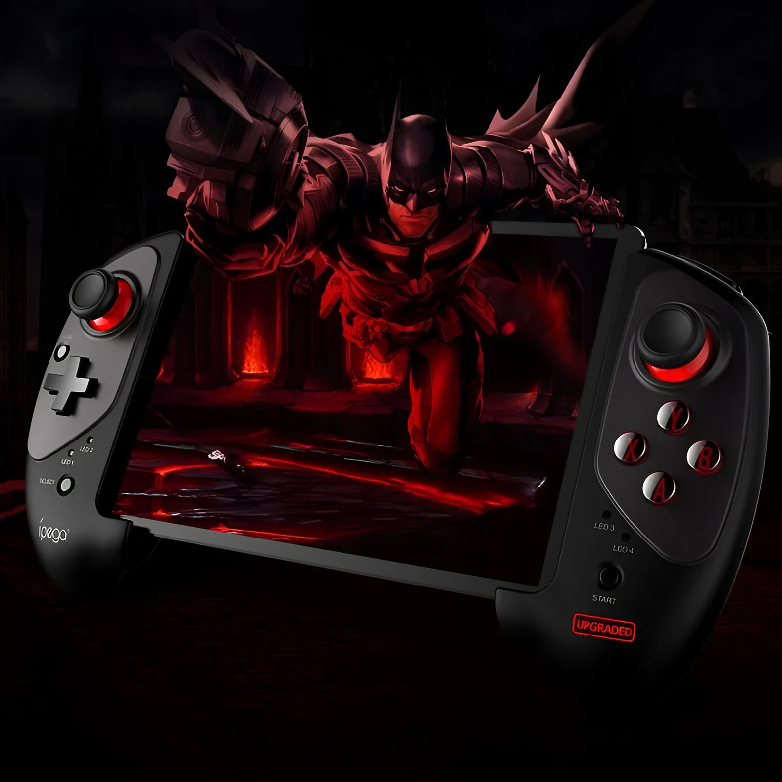 Red Bat wireless Bluetooth gaming stretching controller in black colour on a surface