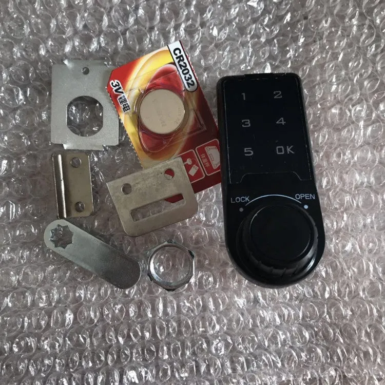 Home electronic cabinet lock in silver metal finish with screw mechanism and lock body, suitable for wooden and metal cabinets