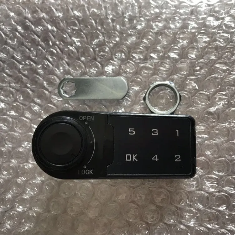 Home electronic cabinet lock in silver metal finish with screw mechanism and lock body, suitable for wooden and metal cabinets