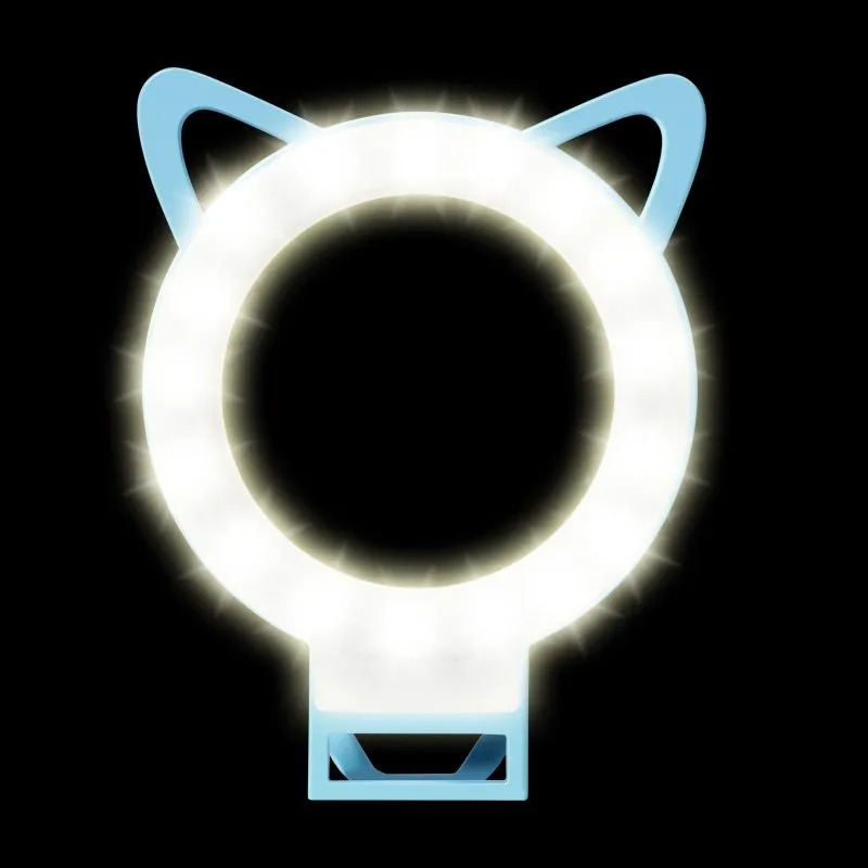 USB LED ring light selfie lamp for iPhone and Samsung smartphones, white colour, ABS construction