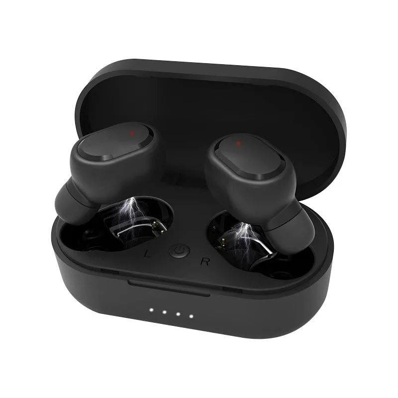 TWS Bluetooth gaming earphones with low latency, stereo earbuds, battery display, and voice control