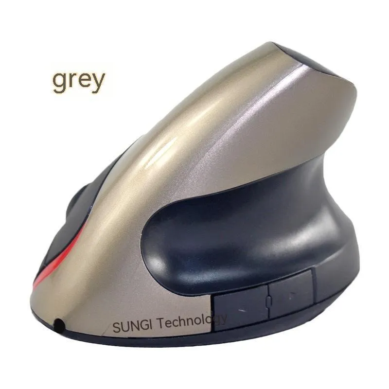 Wireless vertical ergonomic rechargeable mouse in Gray with ergonomic grip design