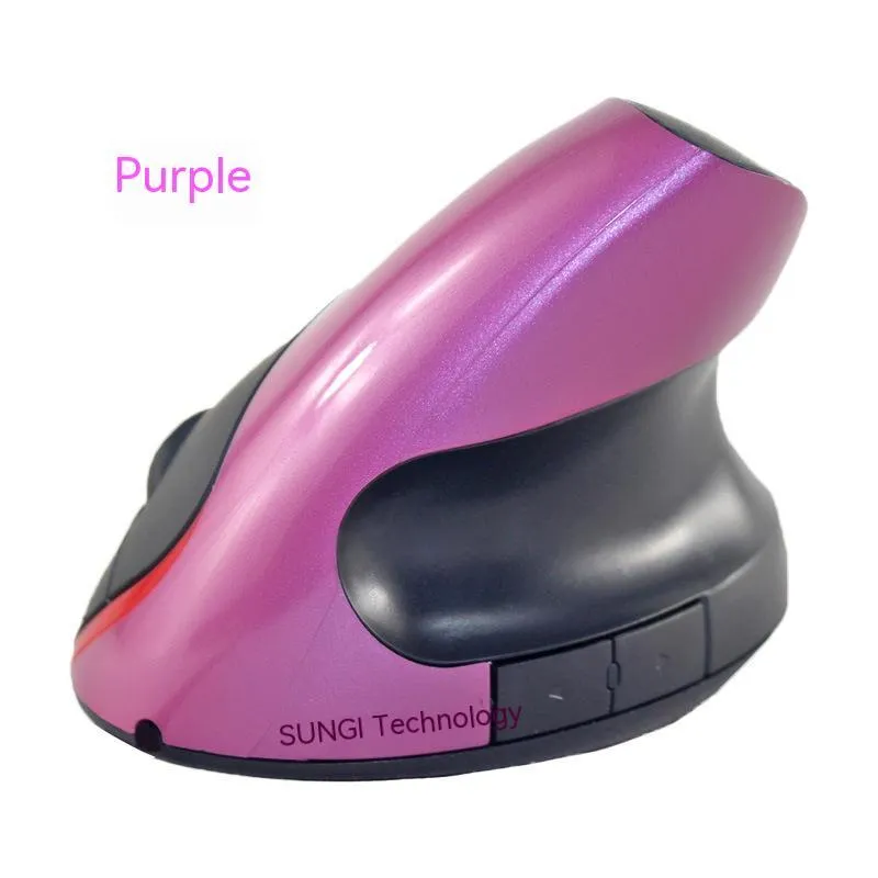 Wireless vertical ergonomic rechargeable mouse in Gray with ergonomic grip design