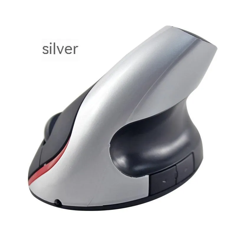 Wireless vertical ergonomic rechargeable mouse in Gray with ergonomic grip design