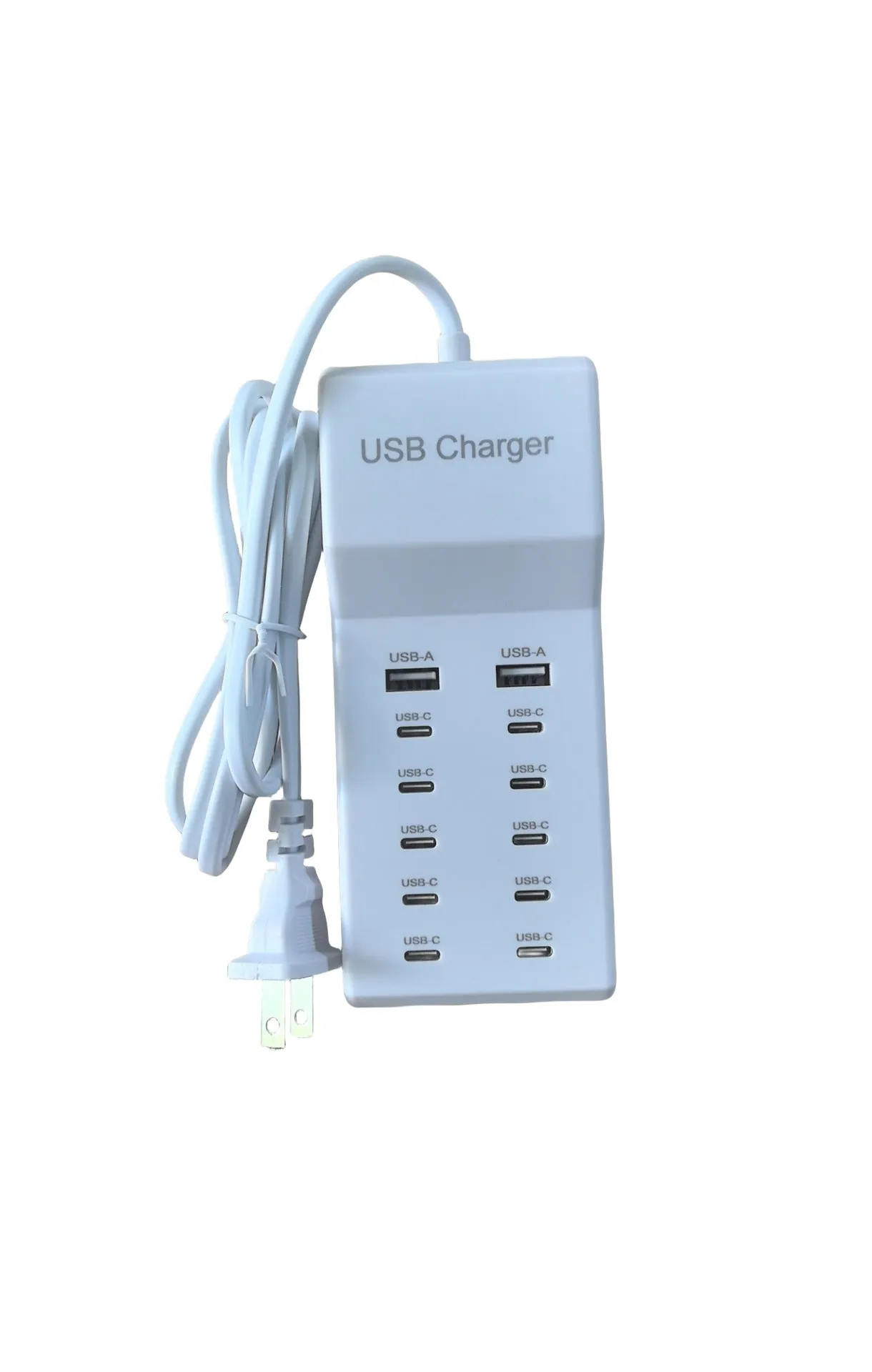 5V 2A USB multi-port charger with 5 ports, 10A output, overload protection, fireproof ABS housing, black colour