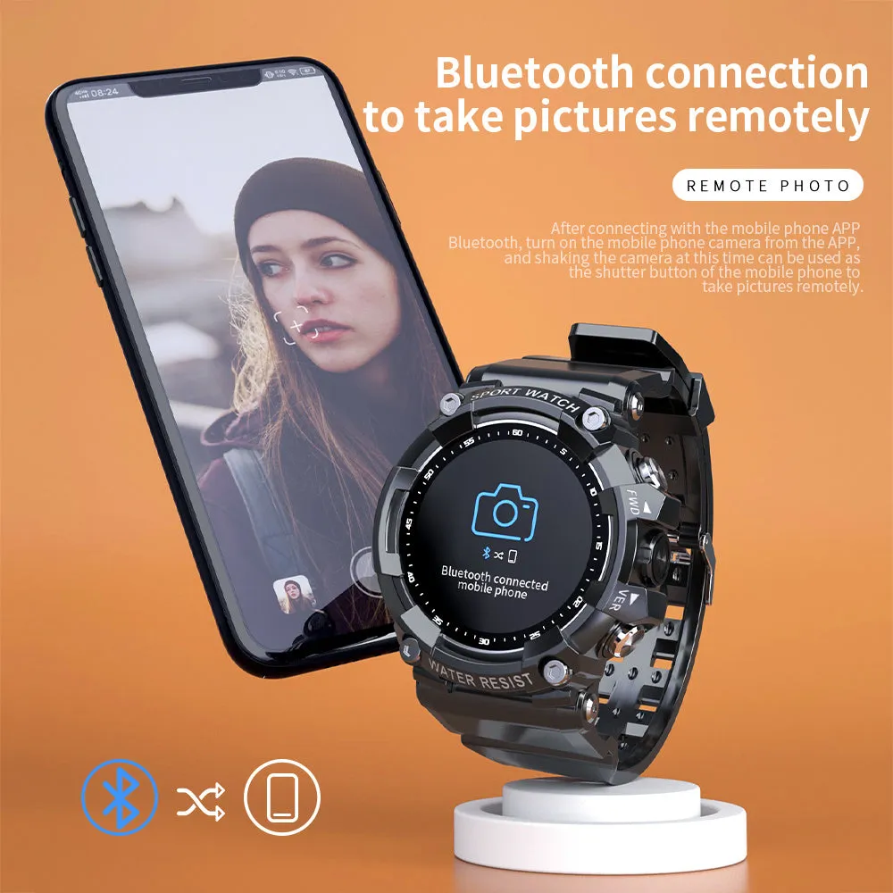 ATTACK 3 smart sports watch with round 1.28-inch screen and TPU strap in black, pink, or white colours