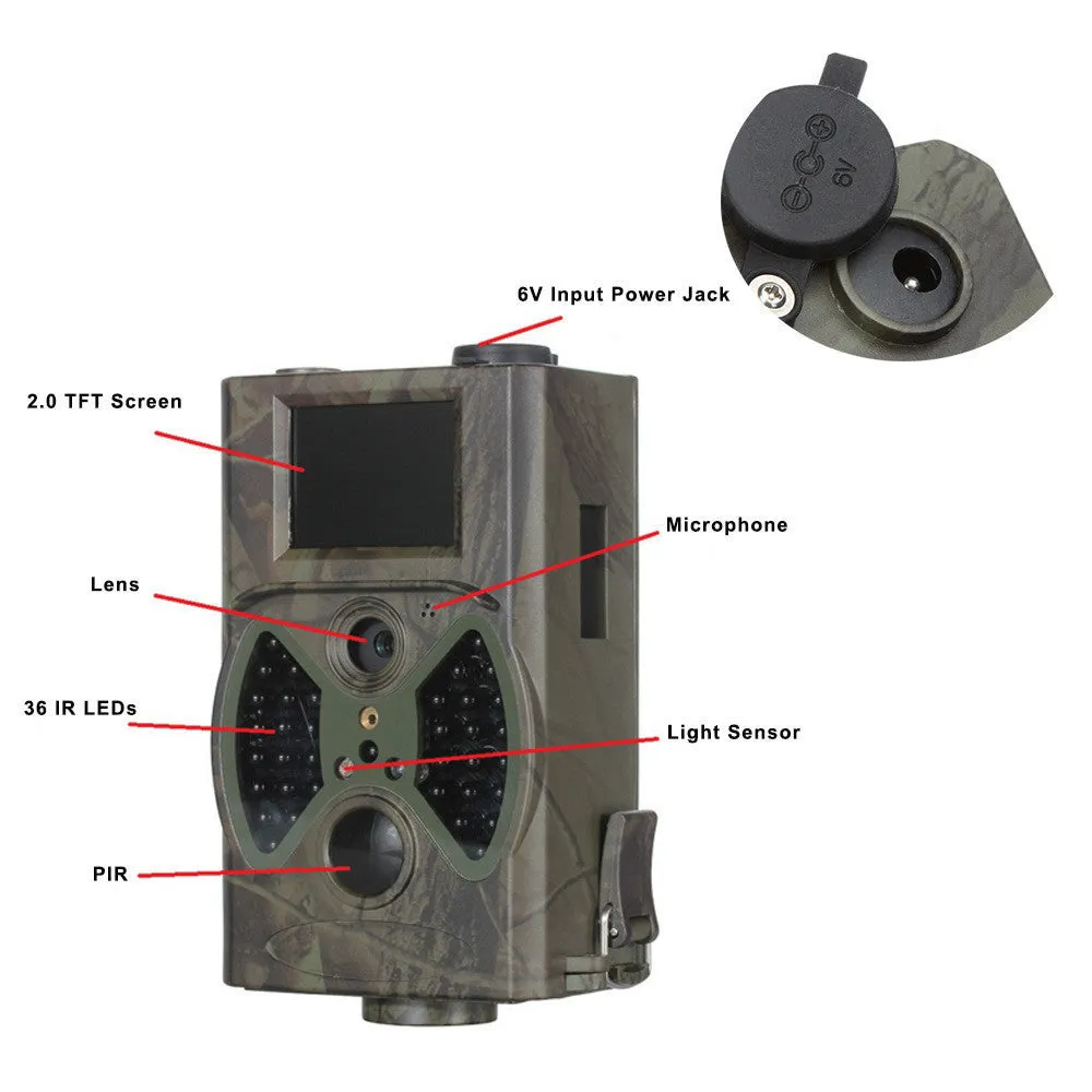 Camouflage mini infrared security camera with 1080P resolution and 20-metre night vision