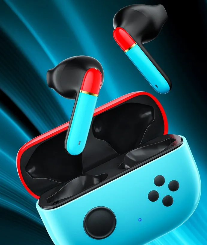 Private mode noise reduction wireless Bluetooth headset with charging case in black, multicolor, red, and white options