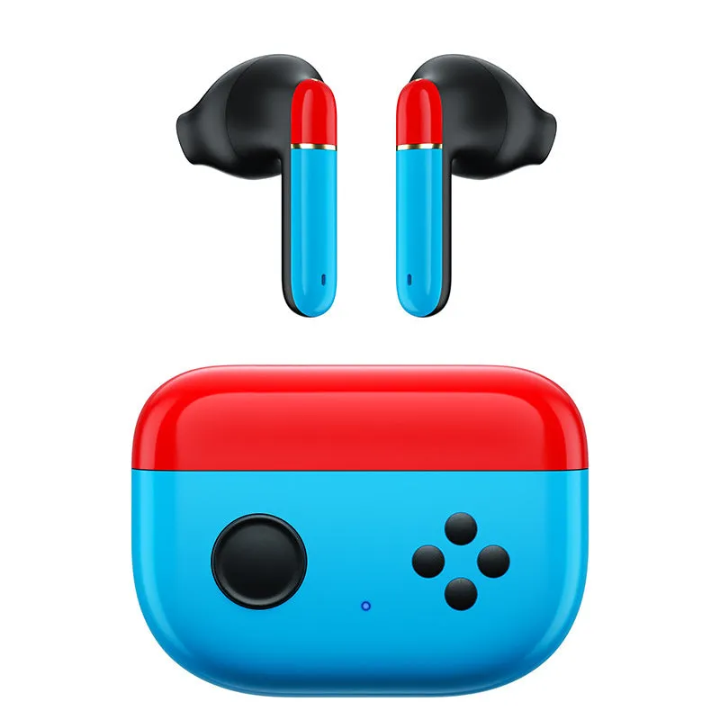 Private mode noise reduction wireless Bluetooth headset with charging case in black, multicolor, red, and white options