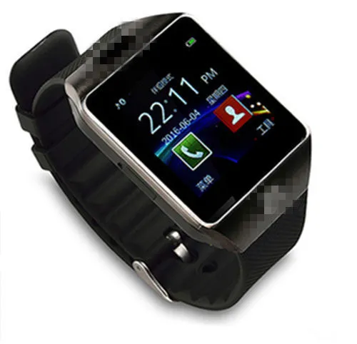 DZ09 smart watch phone with 1.56 inch TFT display and stainless steel finish, GSM four-band calling
