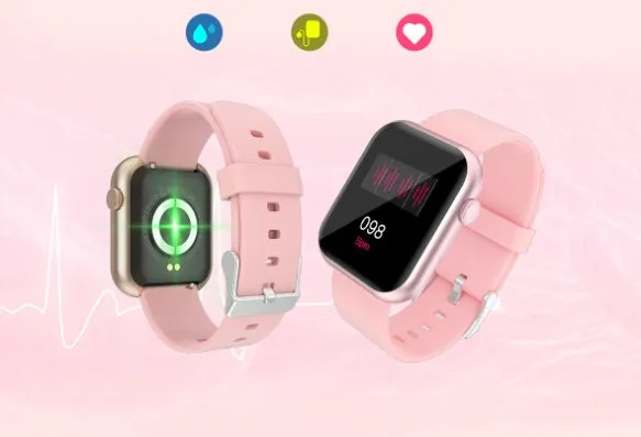 R3L full touch smart watch with 1.3 inch IPS colour screen and silicone wristband on a white background