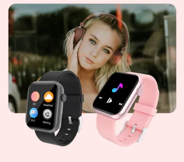 R3L full touch smart watch with 1.3 inch IPS colour screen and silicone wristband on a white background