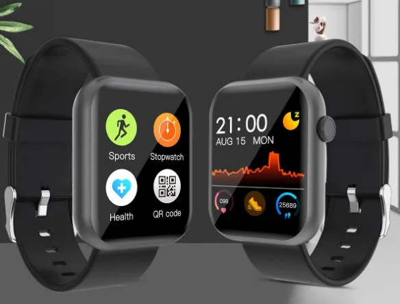 R3L full touch smart watch with 1.3 inch IPS colour screen and silicone wristband on a white background