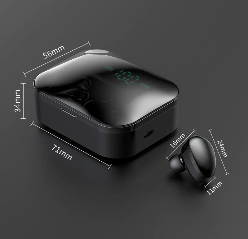 Wireless Bluetooth earphone earbuds with voice control in black and white colours