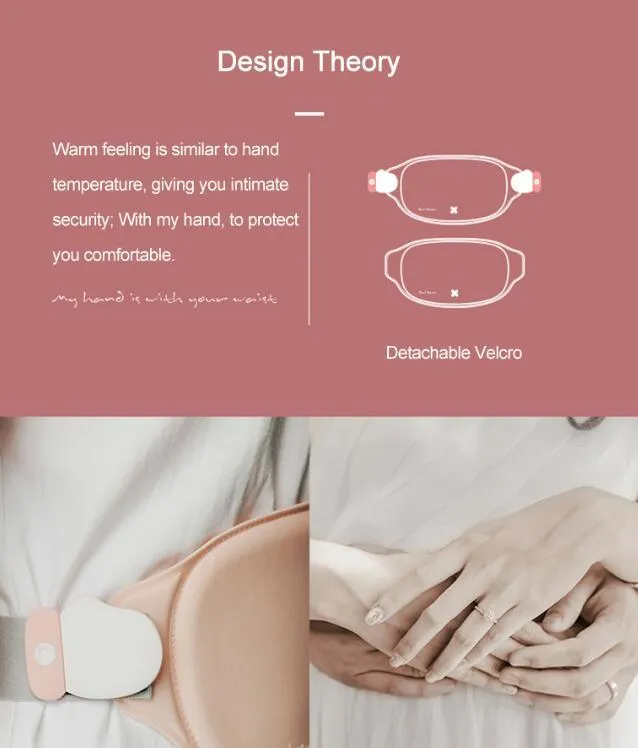 Rechargeable menstrual pain patch massage belt with three heat settings and slim design
