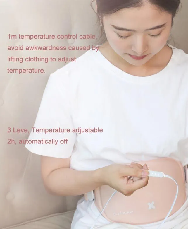 Rechargeable menstrual pain patch massage belt with three heat settings and slim design