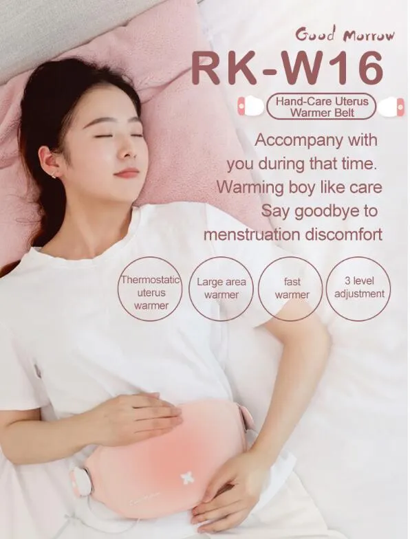 Rechargeable menstrual pain patch massage belt with three heat settings and slim design