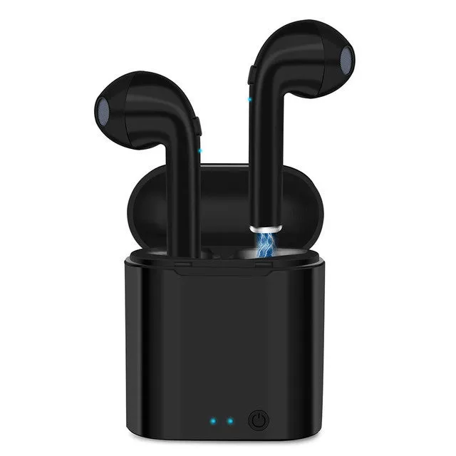 Universal black Bluetooth wireless headphones semi-in-ear gaming headset plastic construction plain design