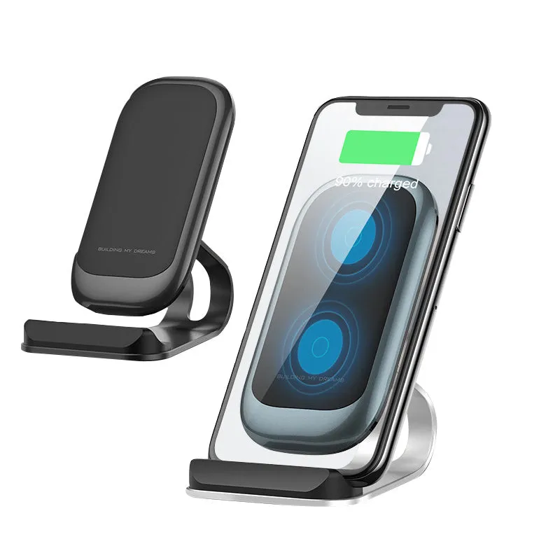 Wireless charger pad for mobile phones with LED indicator in black colour, Type-C interface