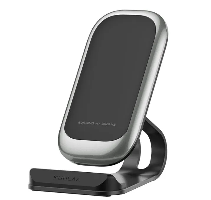 Wireless charger pad for mobile phones with LED indicator in black colour, Type-C interface