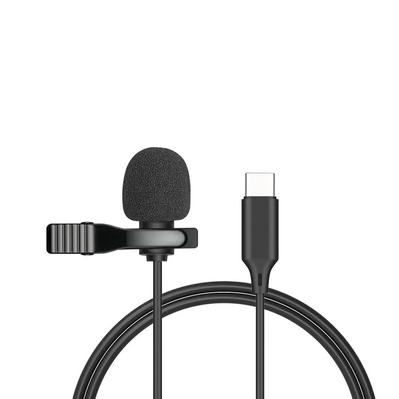 Apple-compatible lavalier clip microphone and wired in-ear earphones with 1.5m cable.
