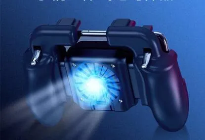 Plastic smartphone game controller accessory with fan handset for shooting games