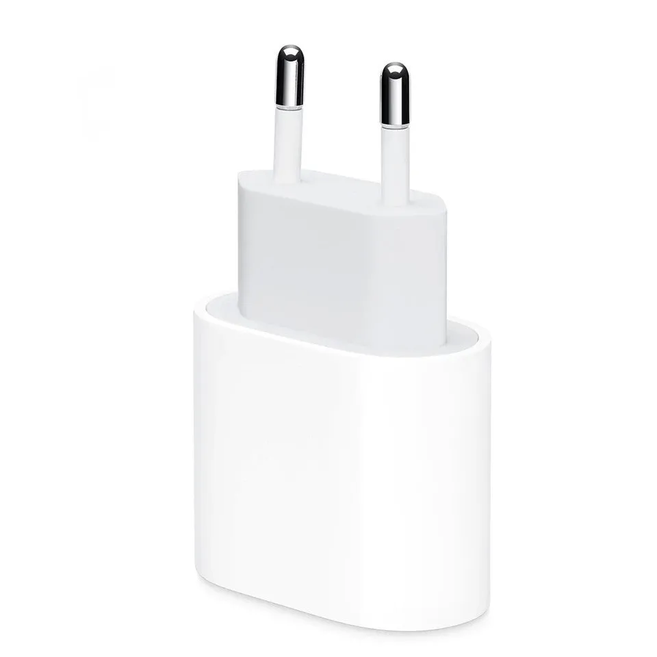Original 20W USB-C EU travel charger with white casing and EU plug for fast charging