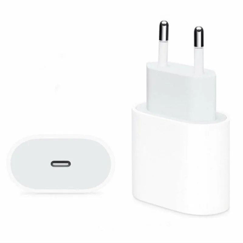 Original 20W USB-C EU travel charger with white casing and EU plug for fast charging