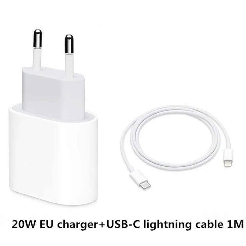 Original 20W USB-C EU travel charger with white casing and EU plug for fast charging