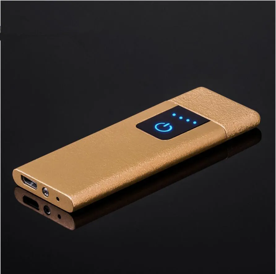 Ultra-thin USB rechargeable lighter with electric tungsten wire ignition in black finish