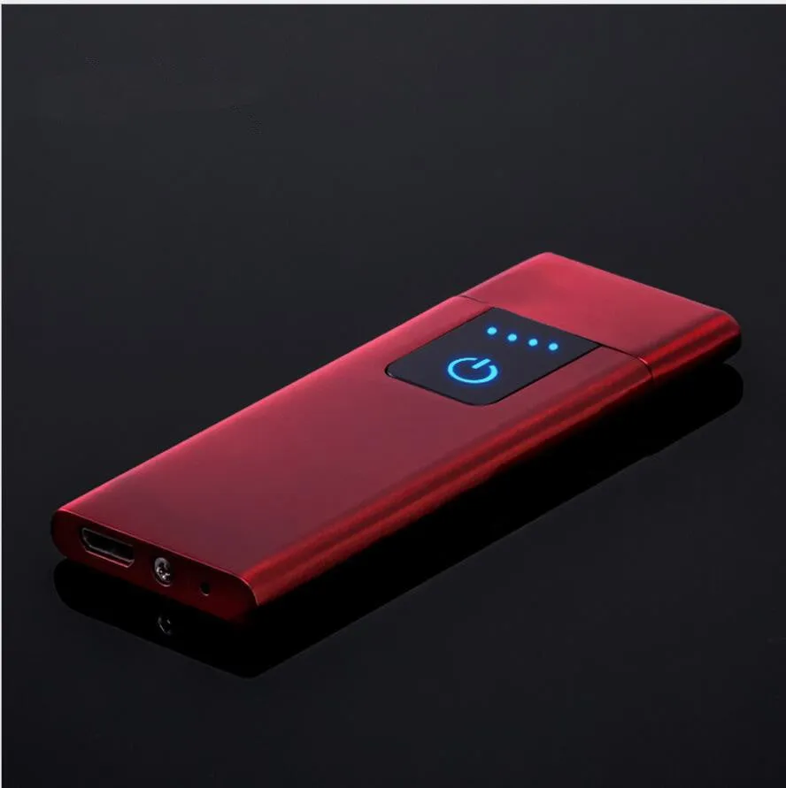 Ultra-thin USB rechargeable lighter with electric tungsten wire ignition in black finish