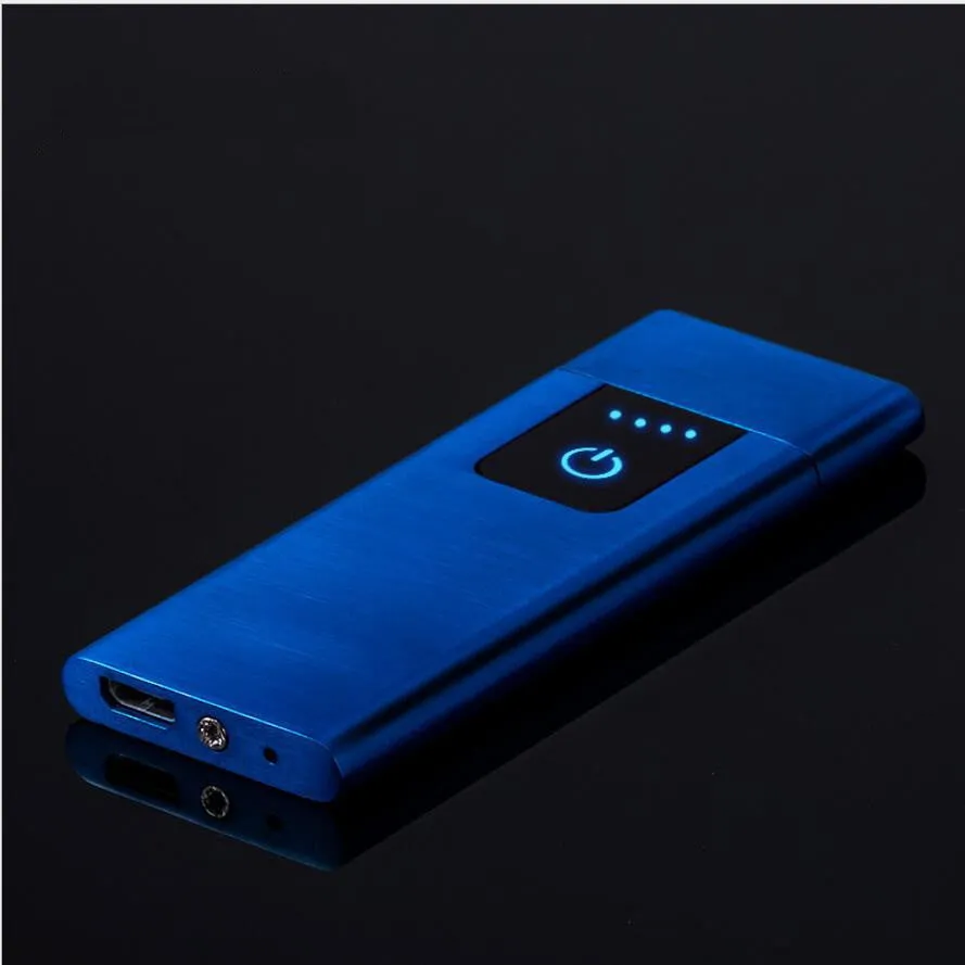 Ultra-thin USB rechargeable lighter with electric tungsten wire ignition in black finish