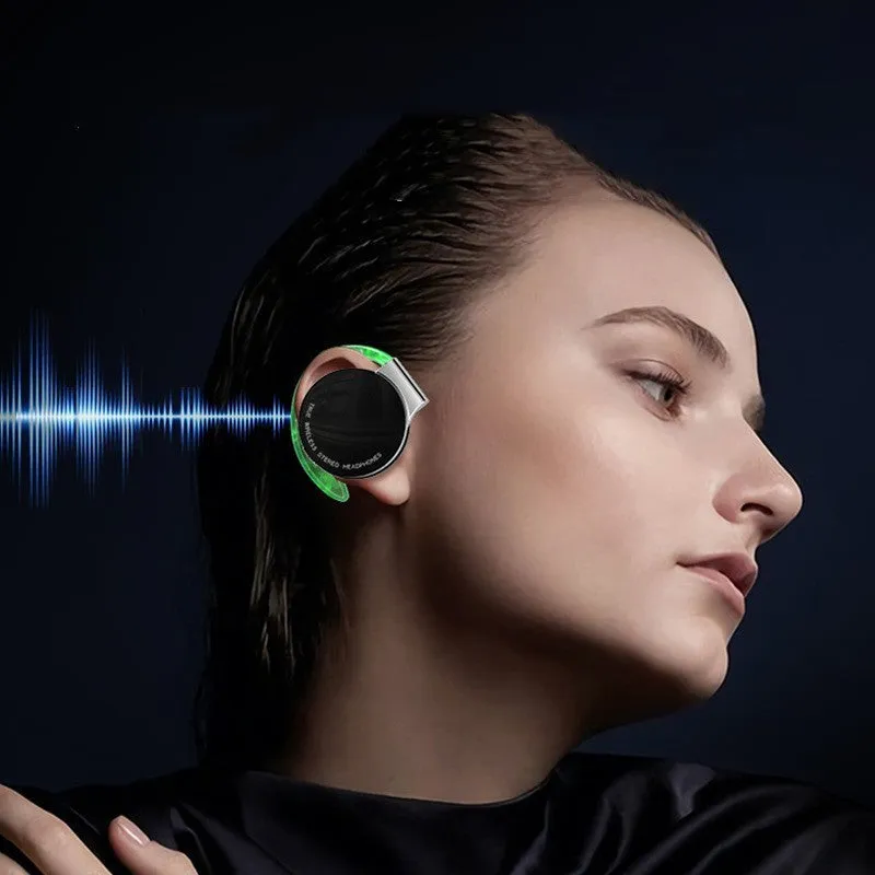 Black and white wireless Bluetooth sports earphones with bilateral stereo design