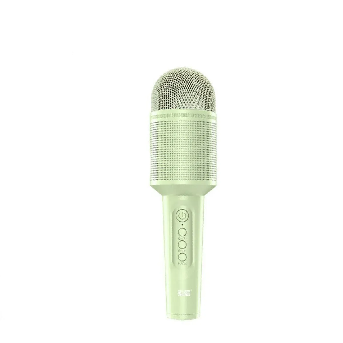 Wireless Bluetooth karaoke microphone in pink, blue, and green colour options.