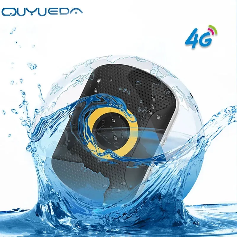 Black GPS tracker for children elders and pets with SOS button and splash water resistant design