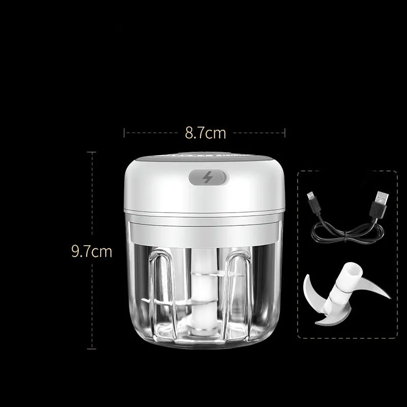 Wireless mini baby food processor in pink with USB charging, 304 stainless steel blade, 100ml or 250ml capacity