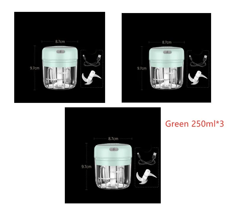 Wireless mini baby food processor in pink with USB charging, 304 stainless steel blade, 100ml or 250ml capacity