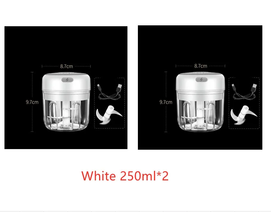 Wireless mini baby food processor in pink with USB charging, 304 stainless steel blade, 100ml or 250ml capacity