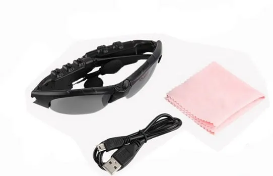 Oval frame Bluetooth sunglasses headset in sporty style with USB charging, available with gray or polarised lenses