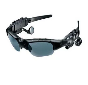Oval frame Bluetooth sunglasses headset in sporty style with USB charging, available with gray or polarised lenses