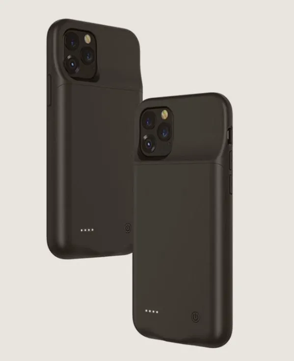 iPhone 11 battery case with 5000mAh clip-on external charger in black