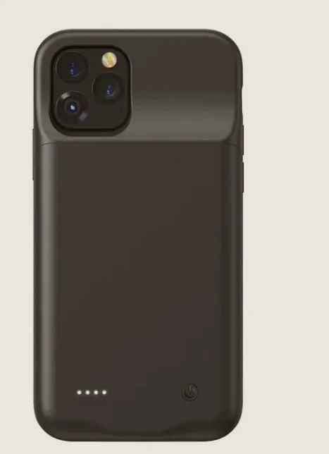 iPhone 11 battery case with 5000mAh clip-on external charger in black