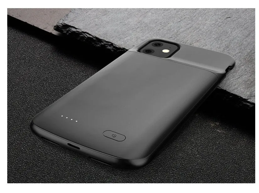 iPhone 11 battery case with 5000mAh clip-on external charger in black