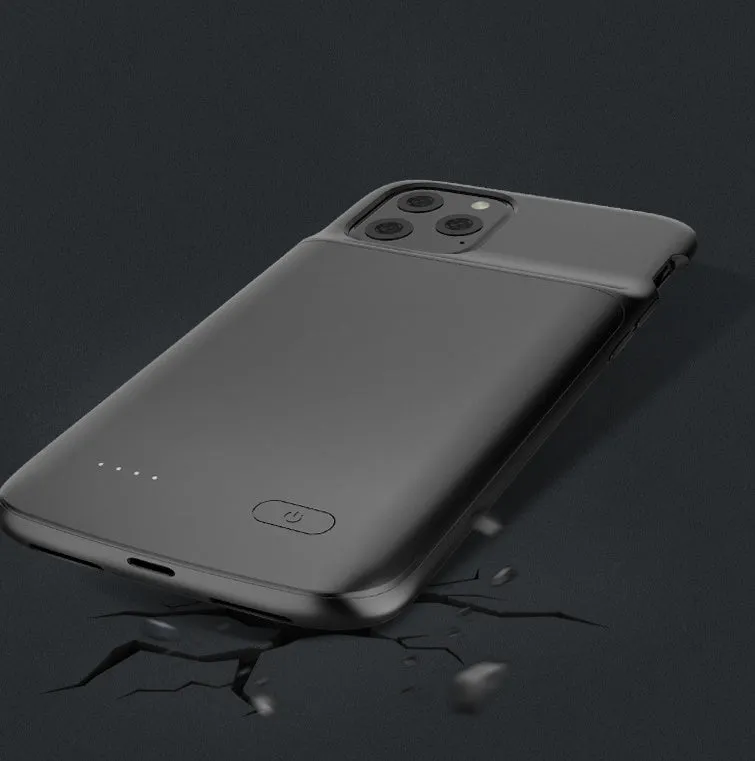 iPhone 11 battery case with 5000mAh clip-on external charger in black