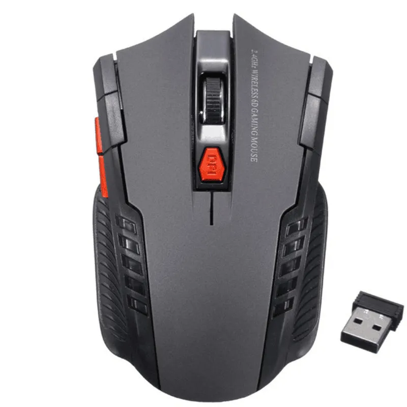 New gaming wireless mouse with 1600 DPI sensors and ergonomic design in silver gray