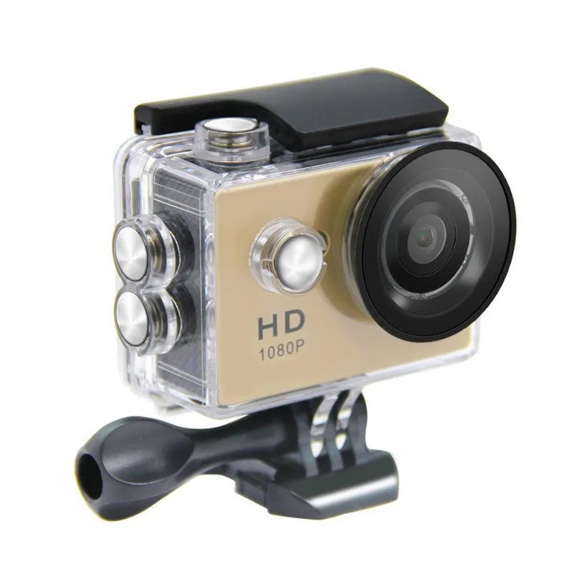 SJ4000 waterproof action camera with 30m casing, 170-degree wide-angle lens, 2.0-inch LCD screen, black housing
