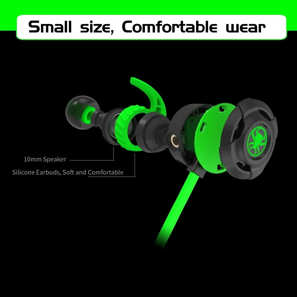 Shuangmai wired in-ear gaming headset in black, green, and red colour options with 1.5cm cable