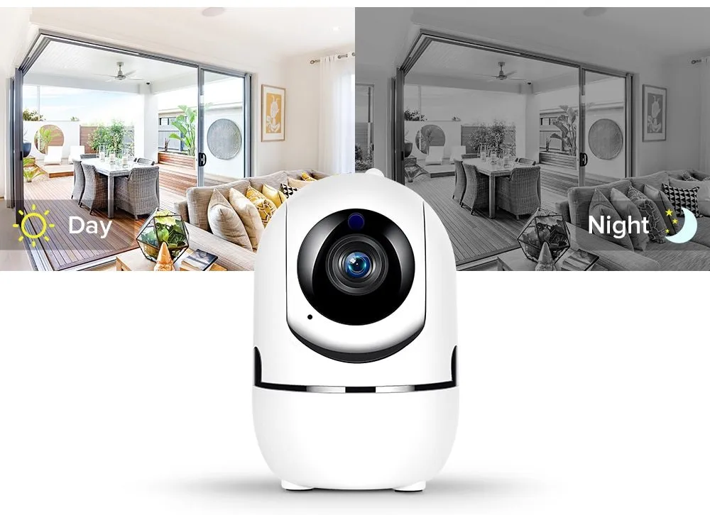 White mini spy camera 1080P hidden nanny cam with motion detection and night vision for indoor security