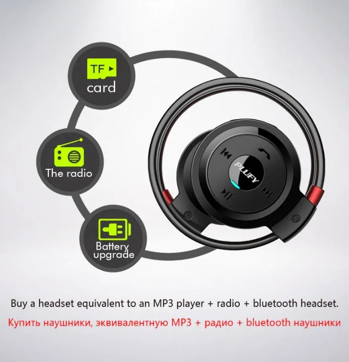 PLUFY sports Bluetooth headset wireless headphones in foldable design