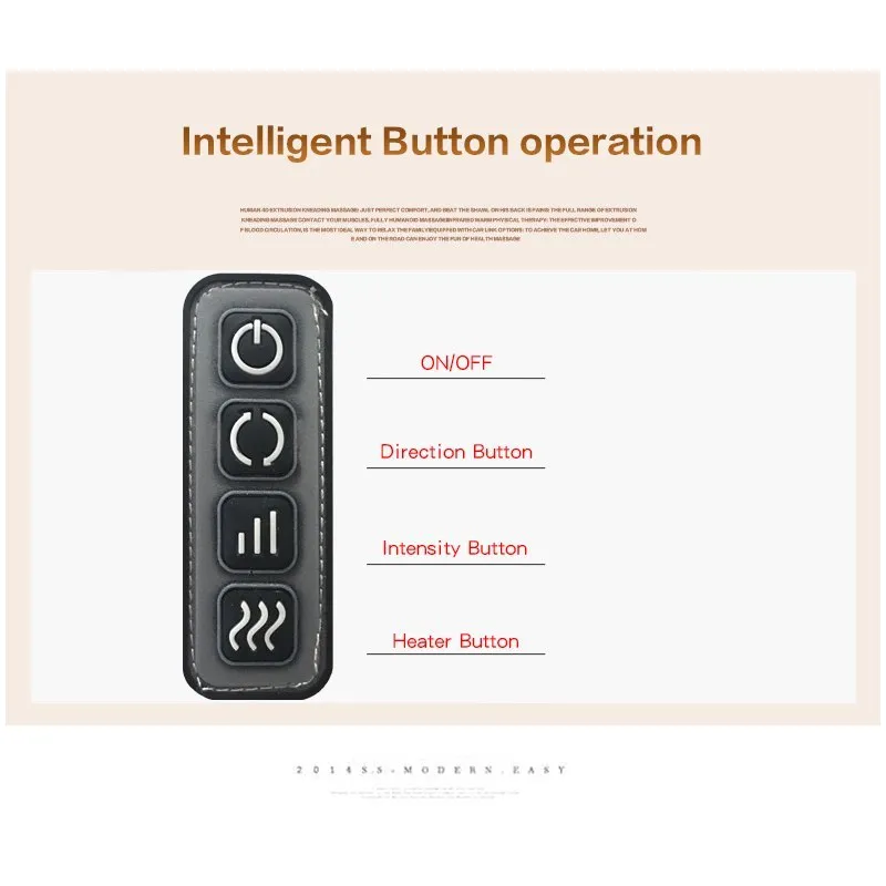 U-shaped car and home shiatsu massager with 8 carbon fibre heads and infrared heating in beige colour